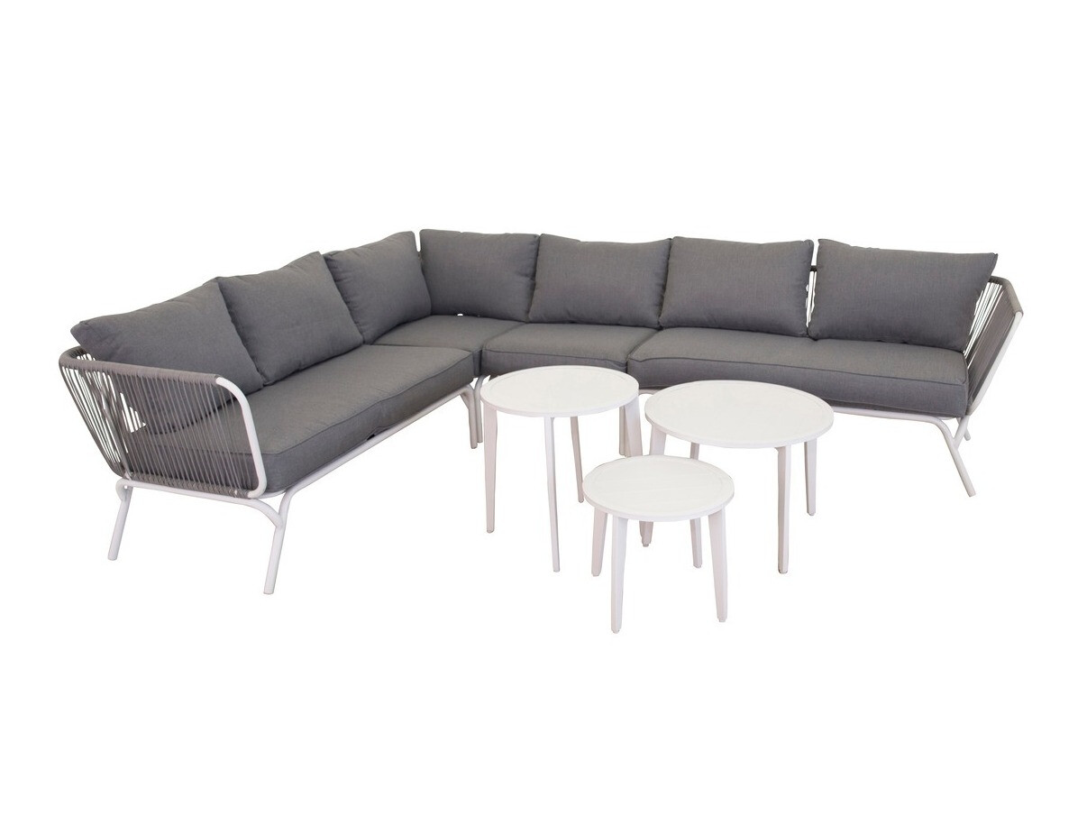 Set baštenskog nameštaja Dallas 1084 (Sivo + Belo)