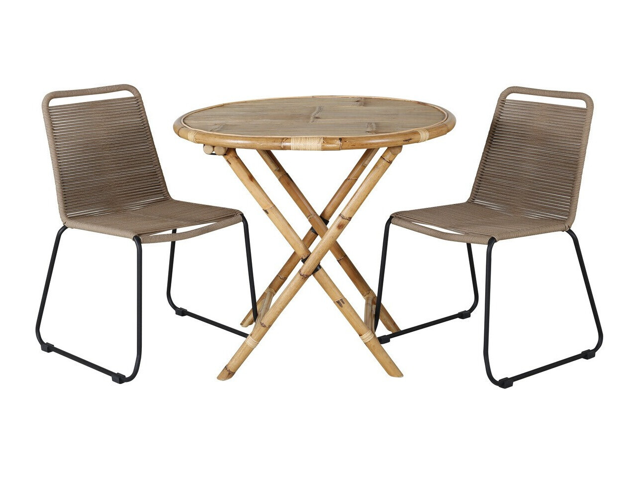 Set balkonskog nameštaja Dallas 2181 (Svetlo smeđa + Crno)