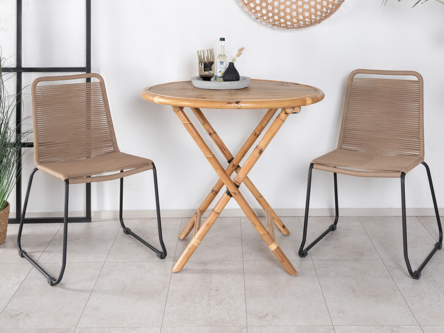 Set balkonskog nameštaja Dallas 2181 (Svetlo smeđa + Crno)