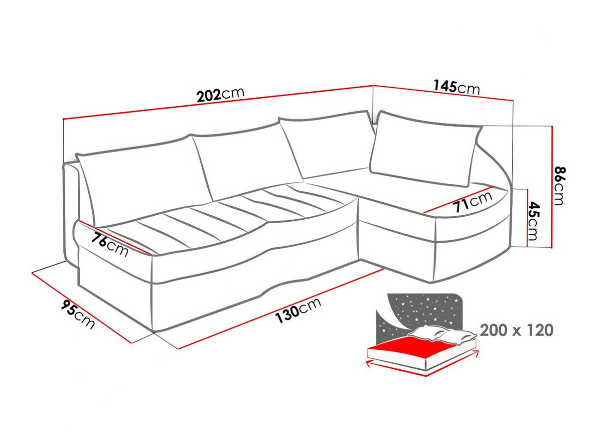 Ugaona sofa Providence 112 (Alcala 22 + Mekan 20 + Amber 071)