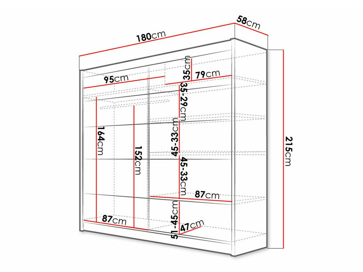 Ormar Closico 153 (Crno + Belo)