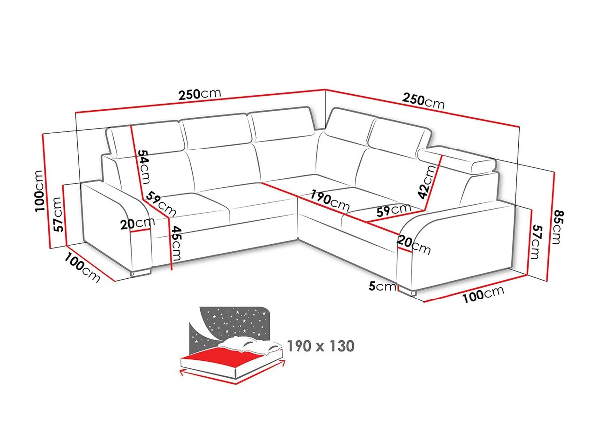 Ugaona sofa Etrcala 101 (Crown 18)