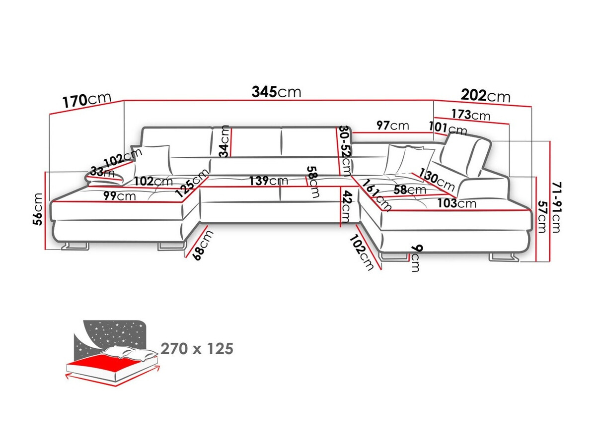 Ugaona sofa Comfivo 241 (Otusso 17 + Velvetto 17)