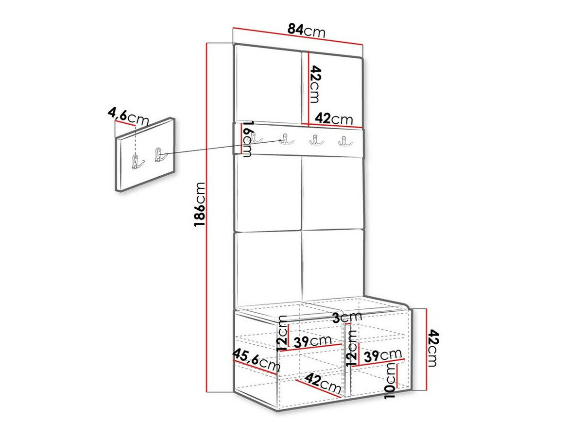 Set za hodnik Hartford 267 (Graphite)