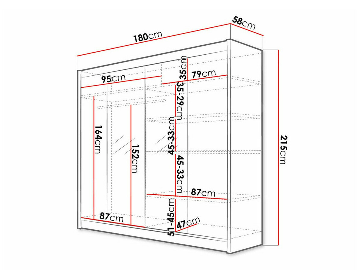 Ormar Closico 138 (Belo + Crno)
