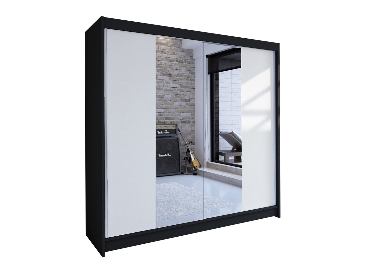 Ormar Closico Cavaris II (Crno + Belo)
