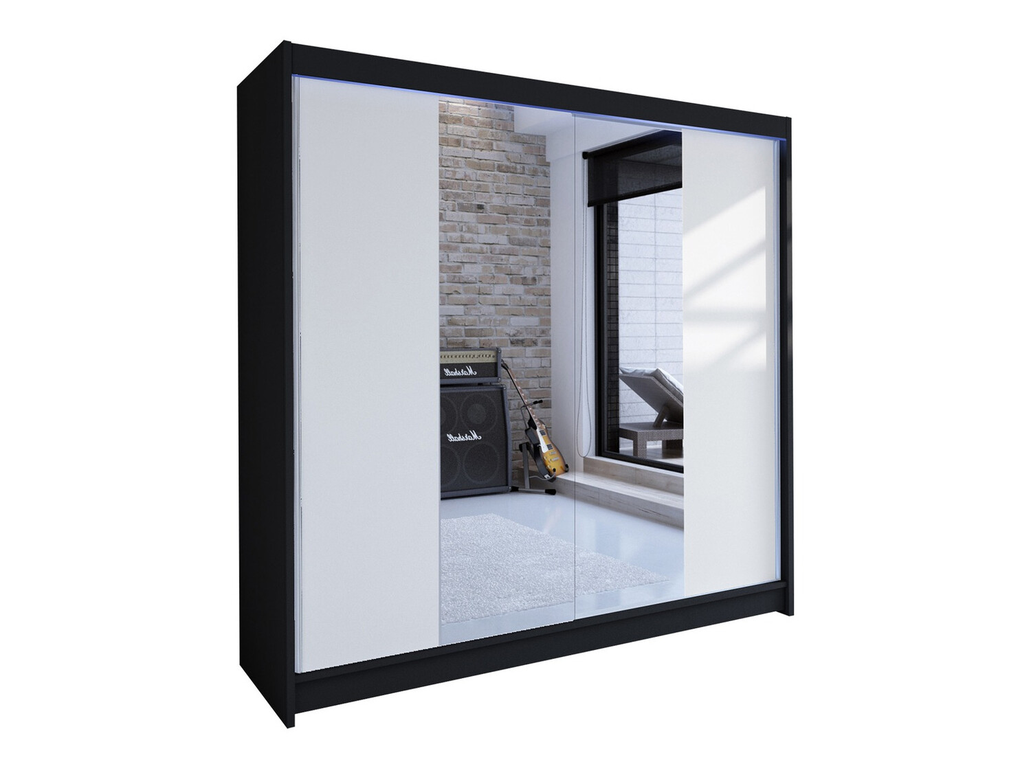Ormar Closico Cavaris II (Crno + Belo)