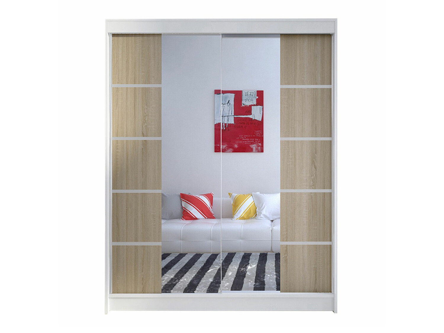 Ormar Closico Vastor V (Belo + Sonoma hrast)