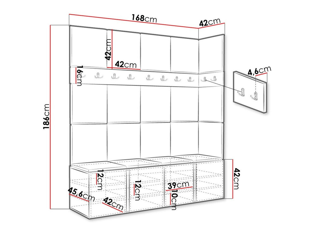 Set za hodnik Hartford 265 (Zanatski hrast)