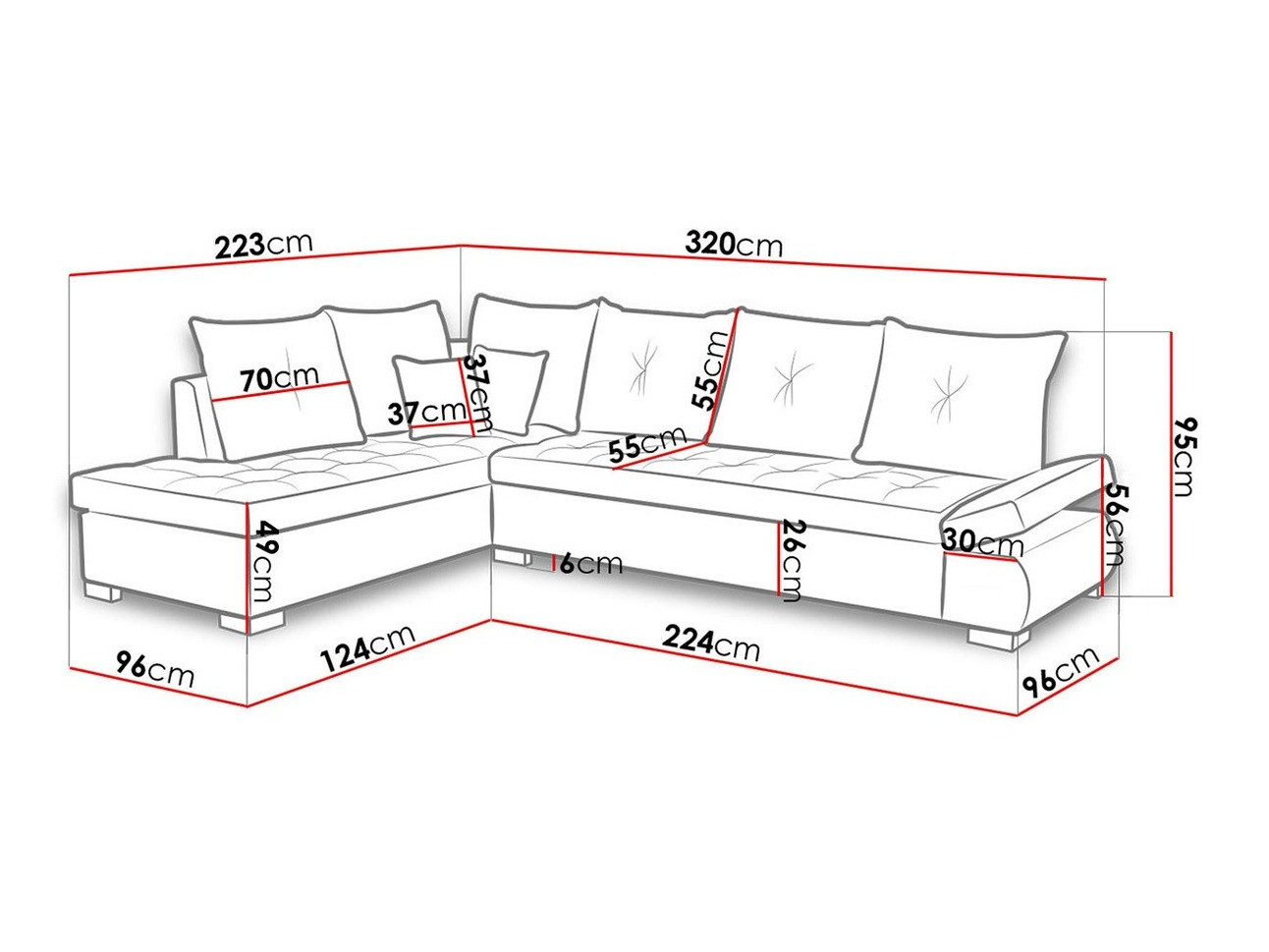 Ugaona sofa Kingsport 105