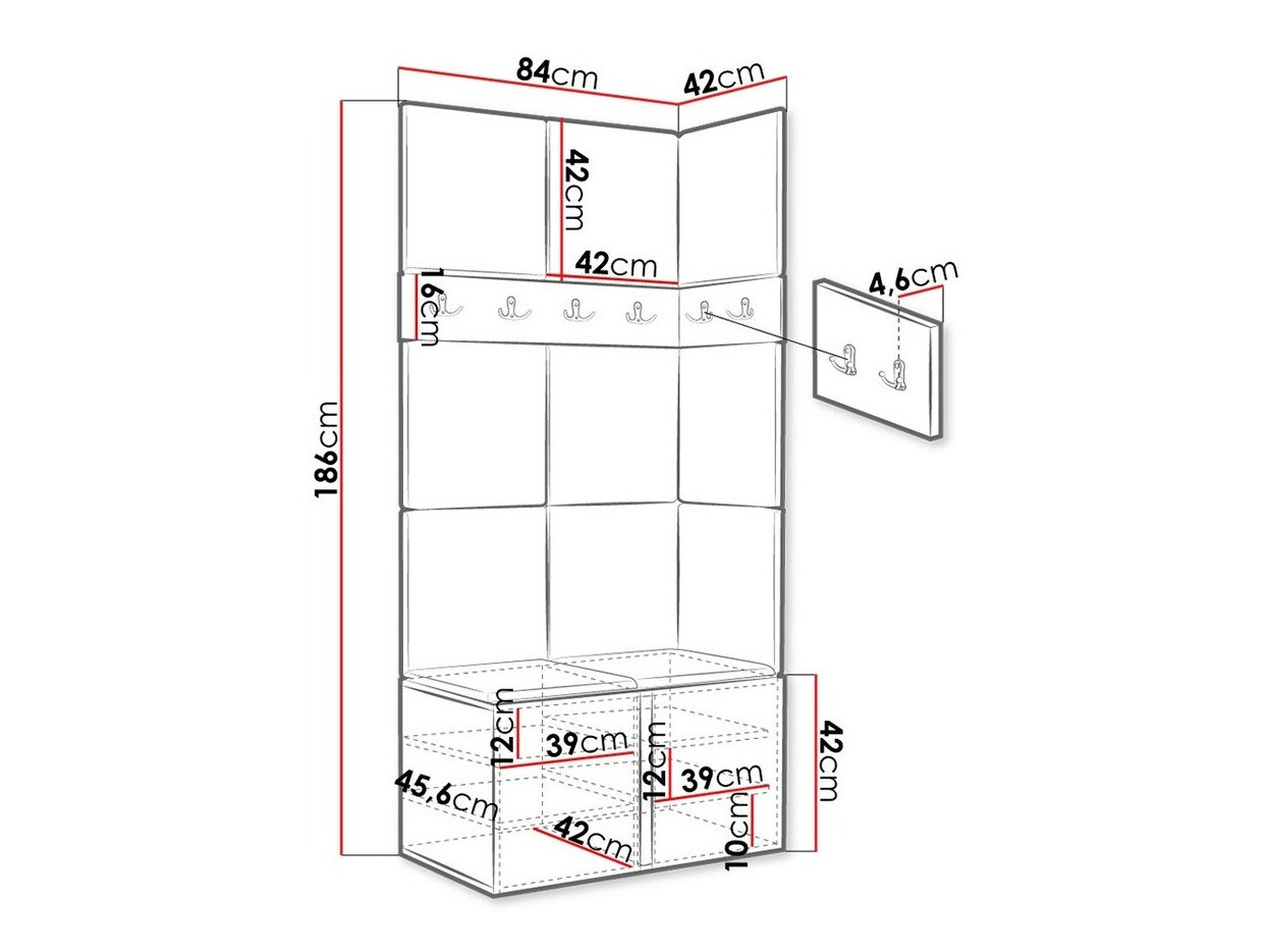 Set za hodnik Hartford 264 (Zanatski hrast)