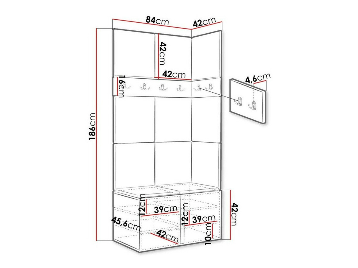 Set za hodnik Hartford 264 (Graphite)