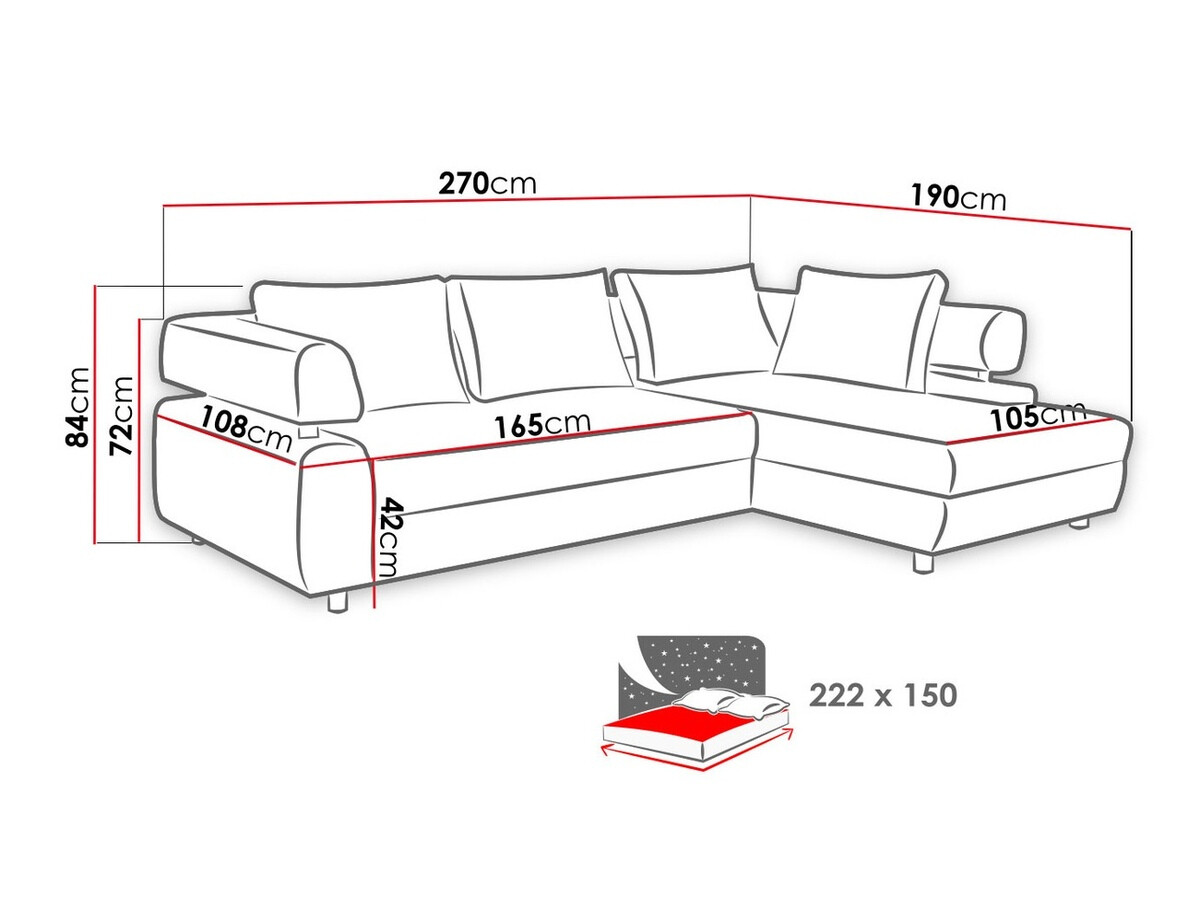 Ugaona sofa Lincoln 110 (Mekan 33 + Soro 21)