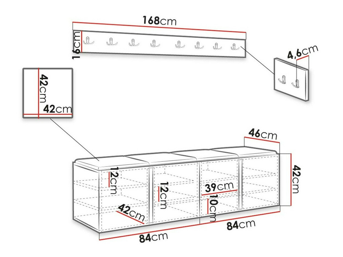 Set za hodnik Hartford 276 (Eko koža Soft 017)