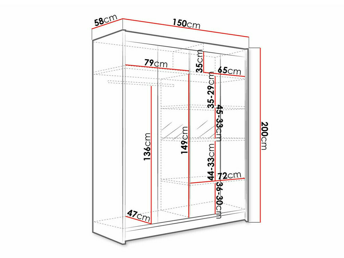 Ormar Closico 141 (Belo + Crno)
