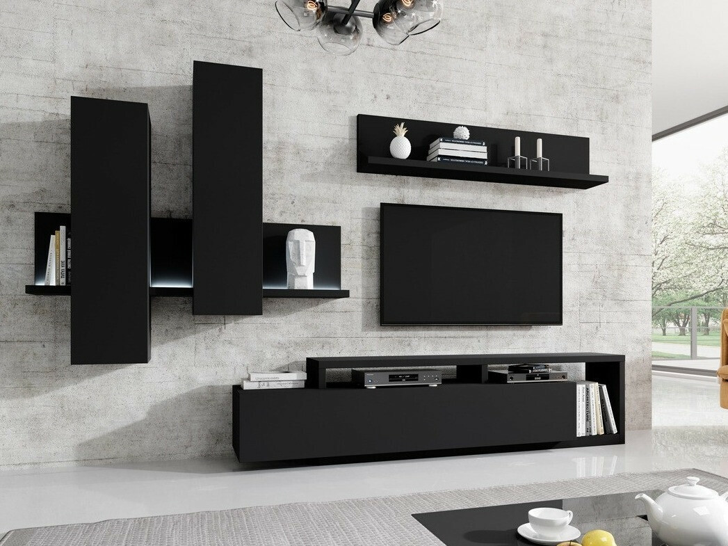 Set za dnevnu sobu Lutiva 100 (Mat crna)