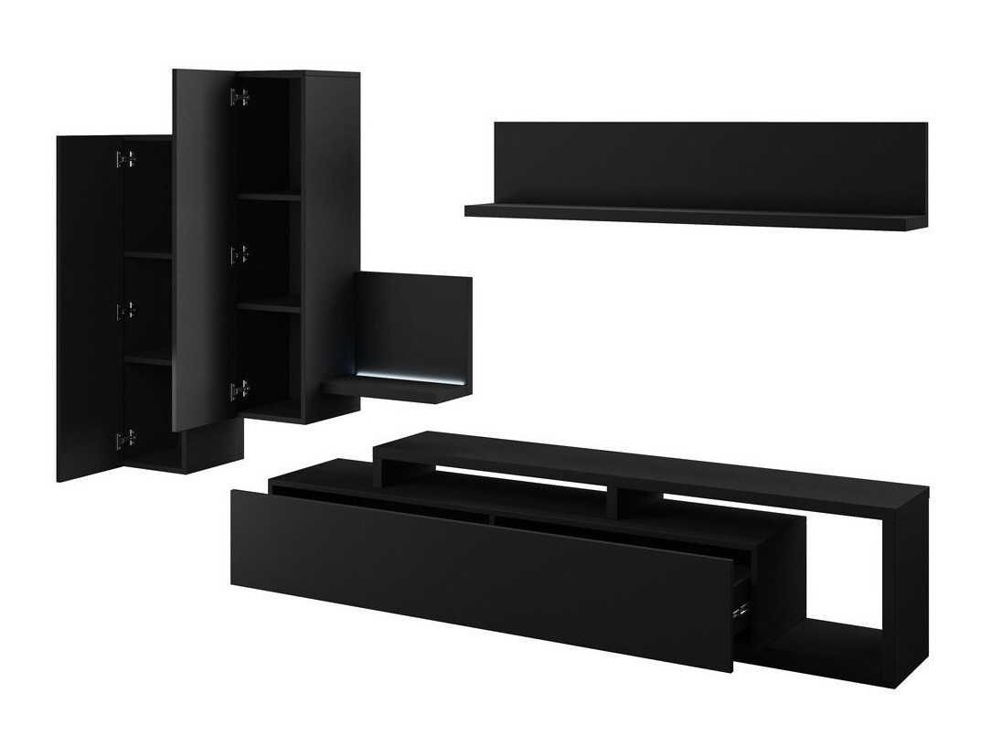 Set za dnevnu sobu Lutiva 100 (Mat crna)