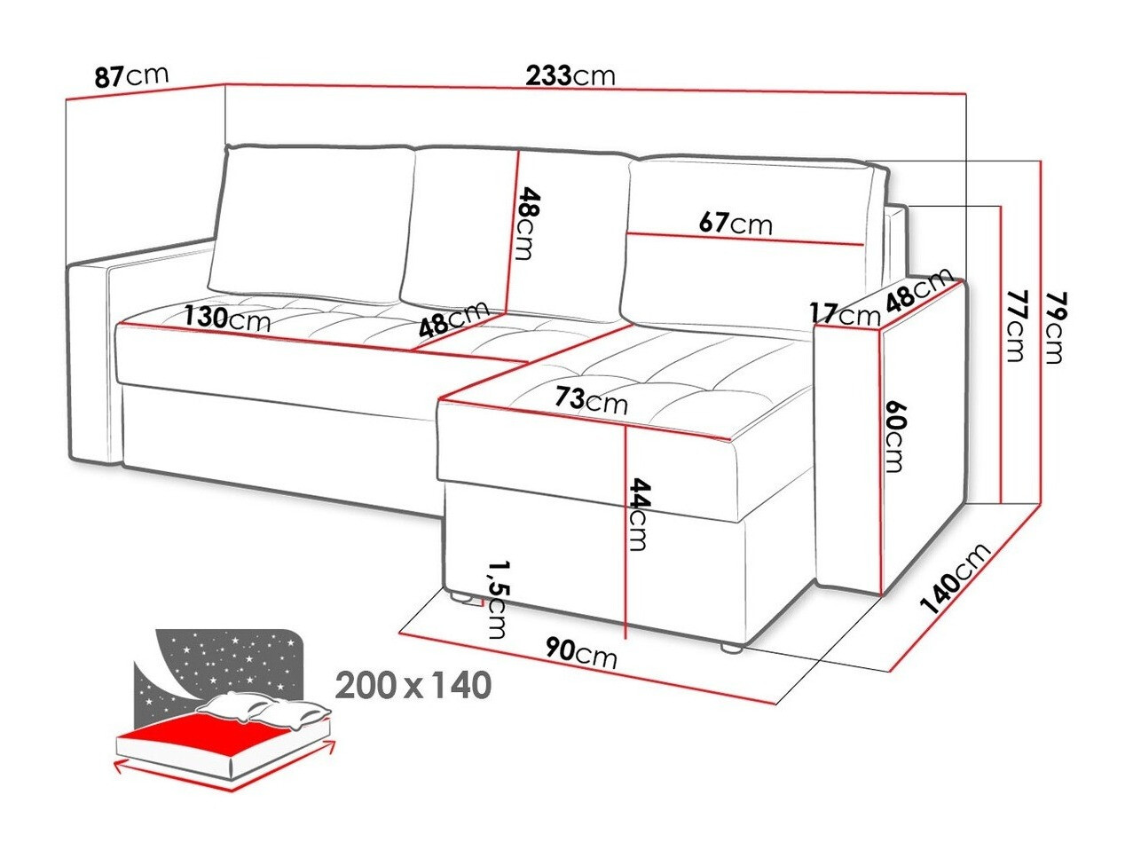 Ugaona sofa Tivdalu 116 (Gomez 12 + Gomez 06)
