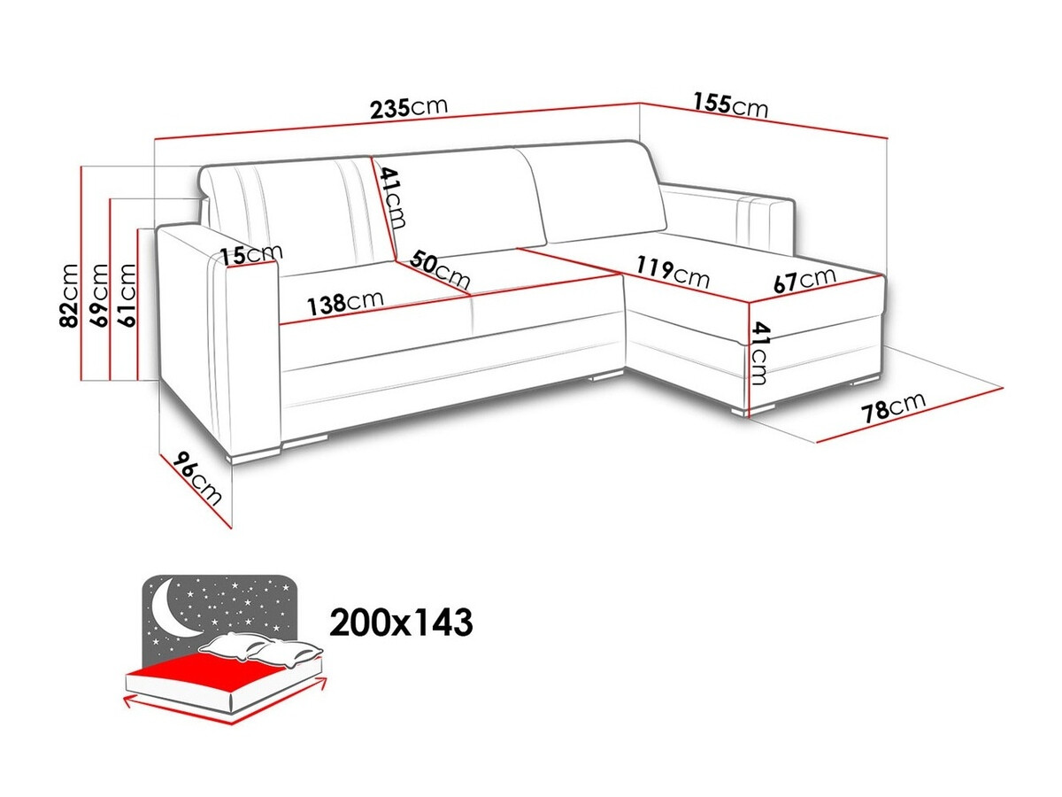Ugaona sofa Edinburg 101 (Inari 26 + Cayenne 06)