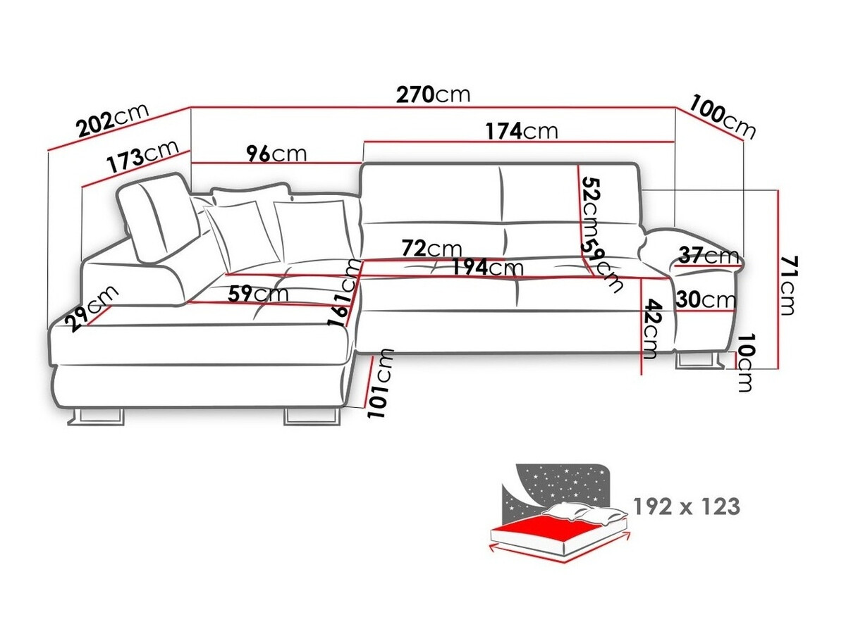 Ugaona sofa Comfivo 167 (Soft 011 + Lux 06)