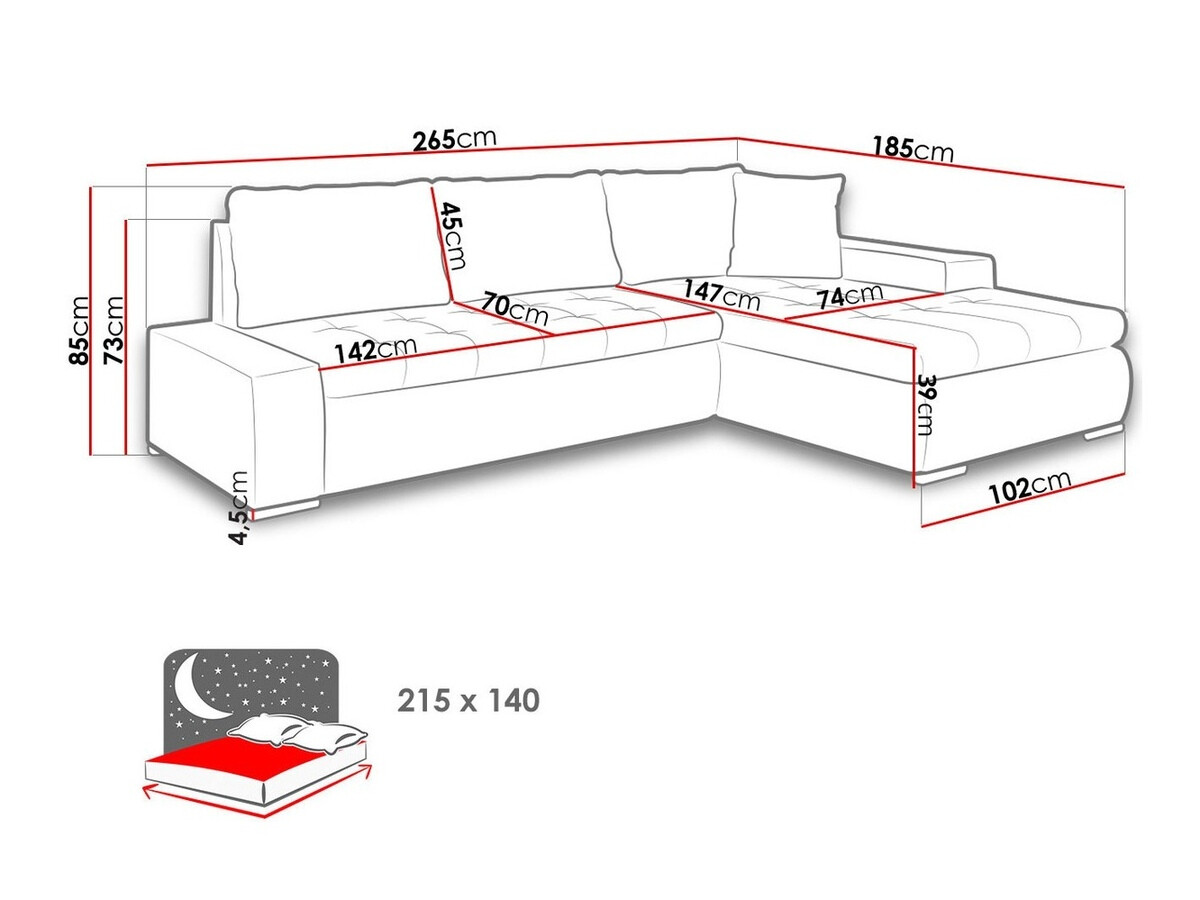 Ugaona sofa Comfivo 171 (Otusso 22 + Velvetto 9 + Velvetto 4)