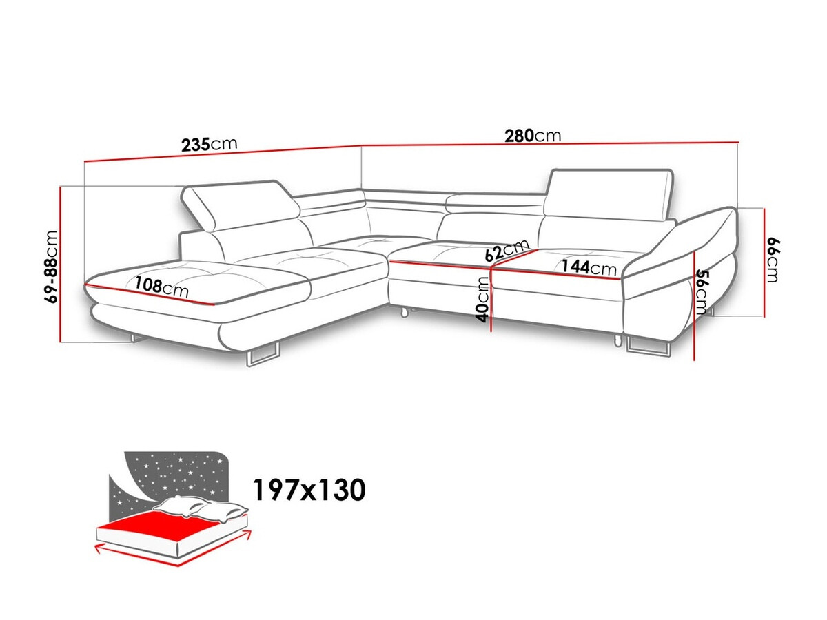 Ugaona sofa Lincoln 122 (Soro 97)