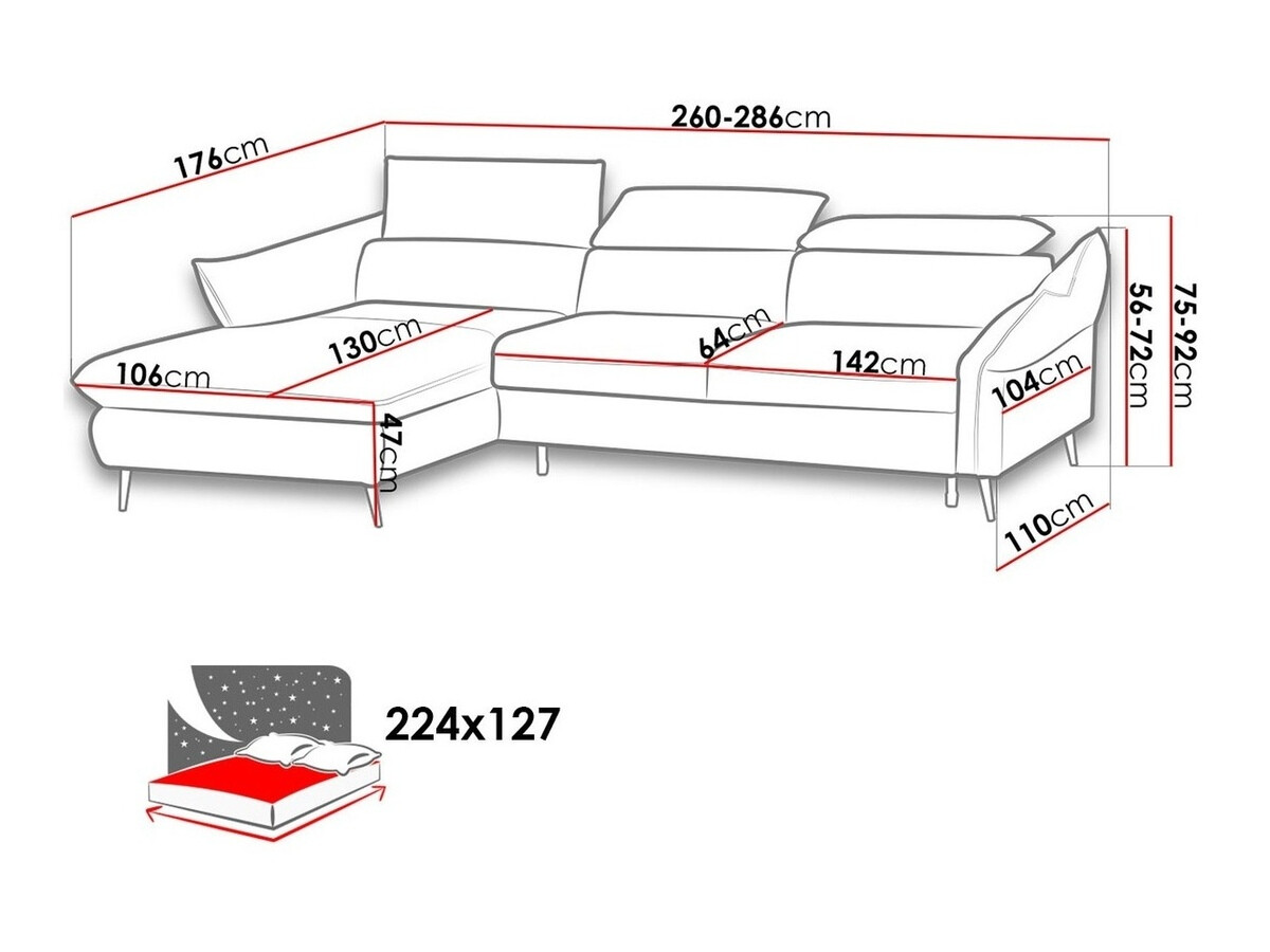 Ugaona sofa Lincoln 130 (Soro 90)