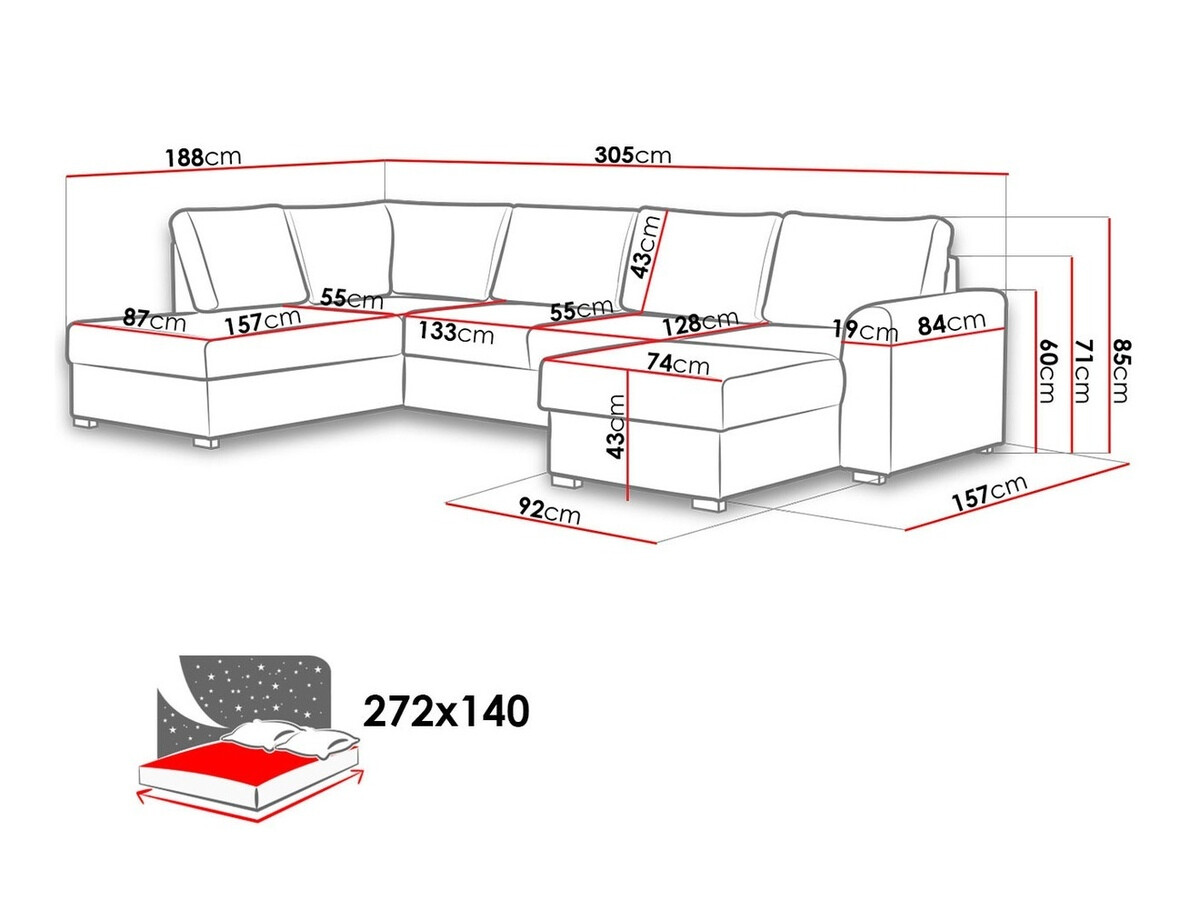 Ugaona sofa Comfivo 261 (Abriamo 04)