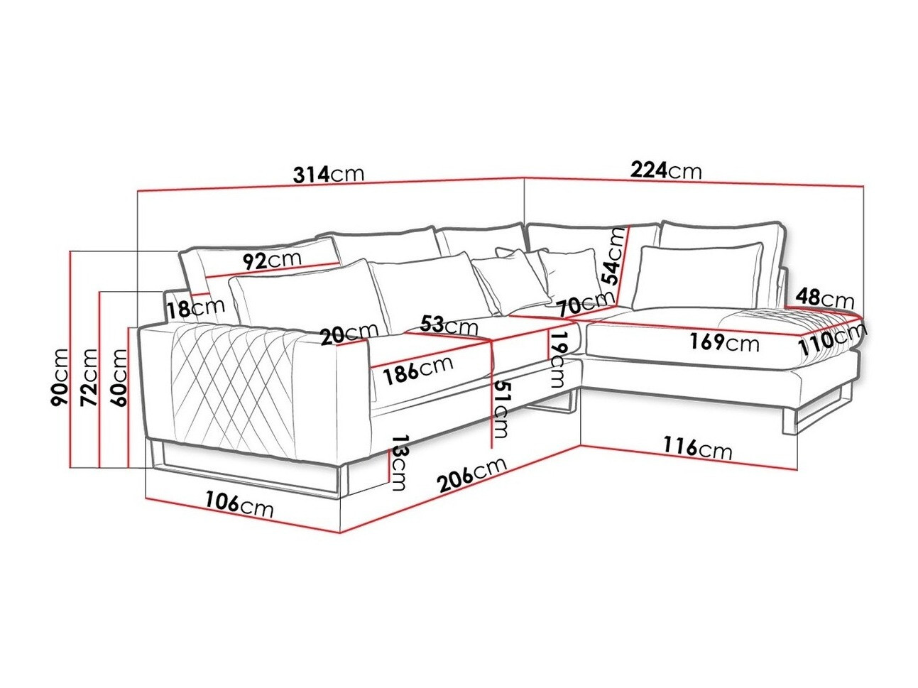Ugaona sofa Kingsport 112 (Zaria 1)