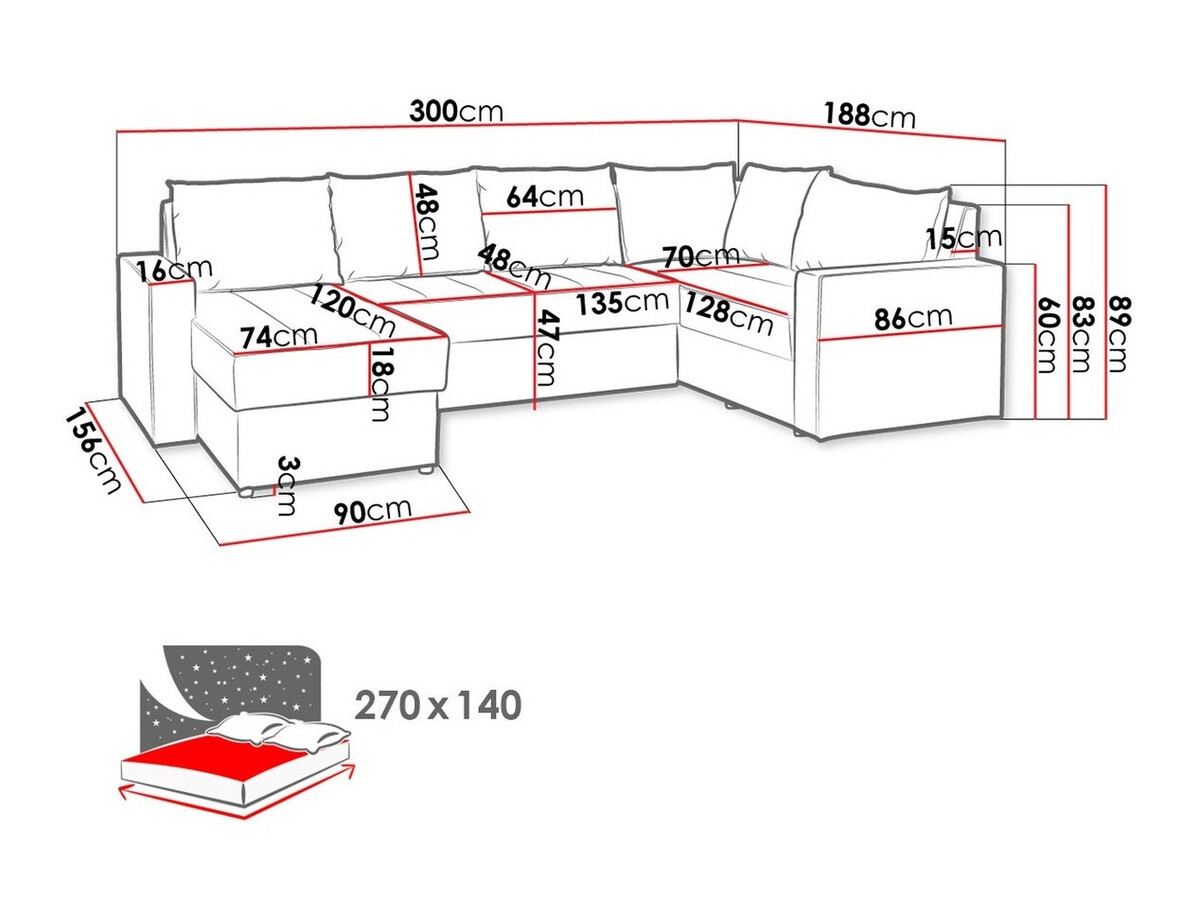 Ugaona sofa Providence 144 (Montana 101 + MDL 5)