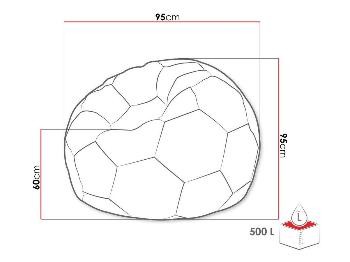 Vreća za sedenje Comfivo 287 (Crno + Crvena)