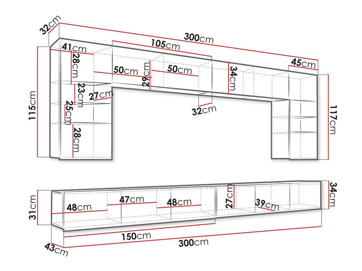 Set za dnevnu sobu Tivdalu 105 (Crno + Sjajno crna)