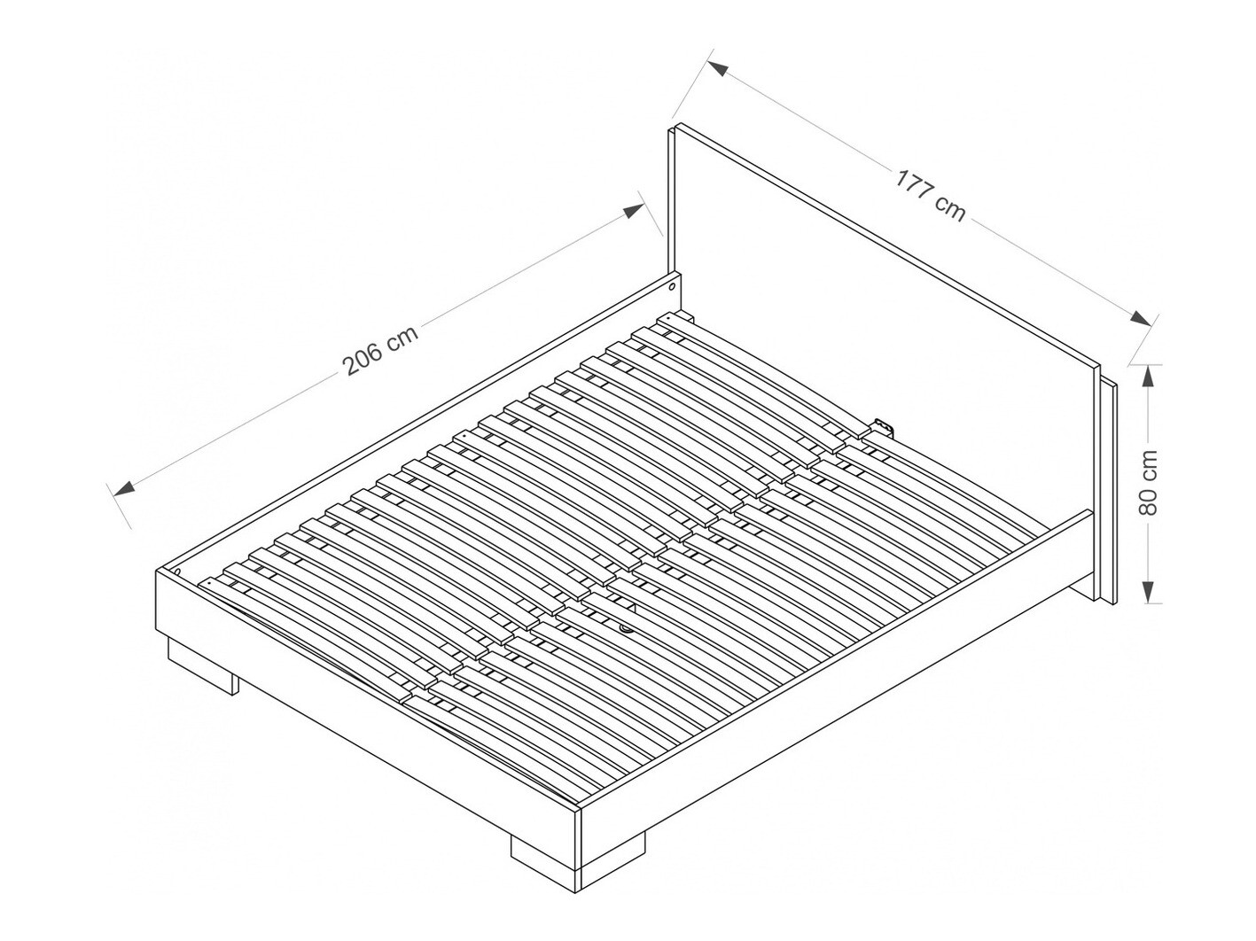Krevet Murrieta 110 (Belo + Crna visoki sjaj)