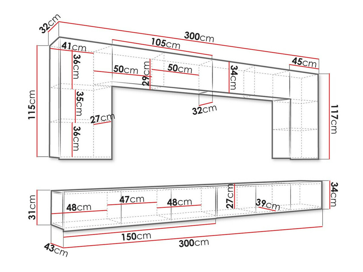 Set za dnevnu sobu Tivdalu 135 (Belo + Sjajno belo)