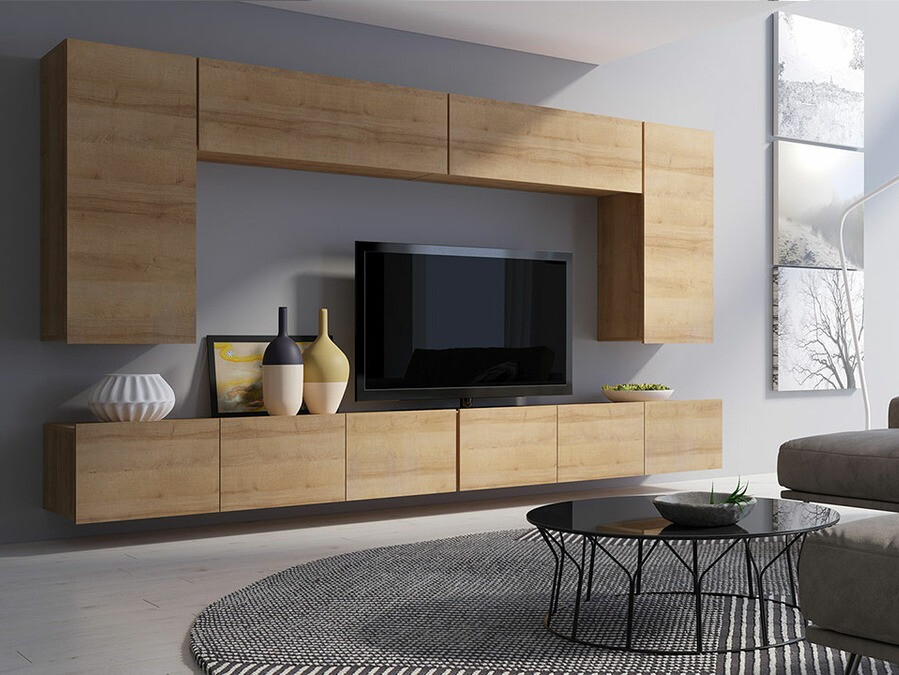 Set za dnevnu sobu Tivdalu 135 (Zlatni hrast)