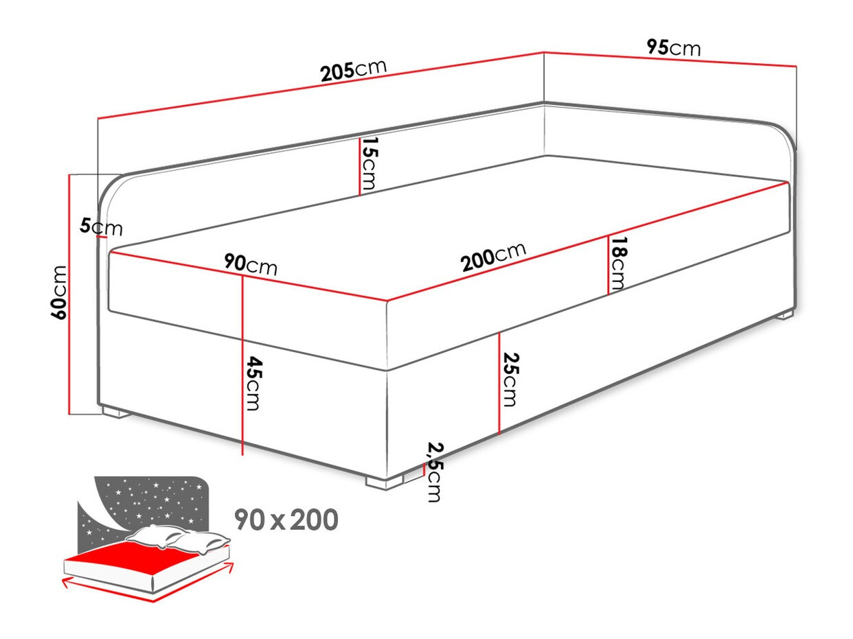Krevet Memphis 128 (Lux 23 + Lux 06)