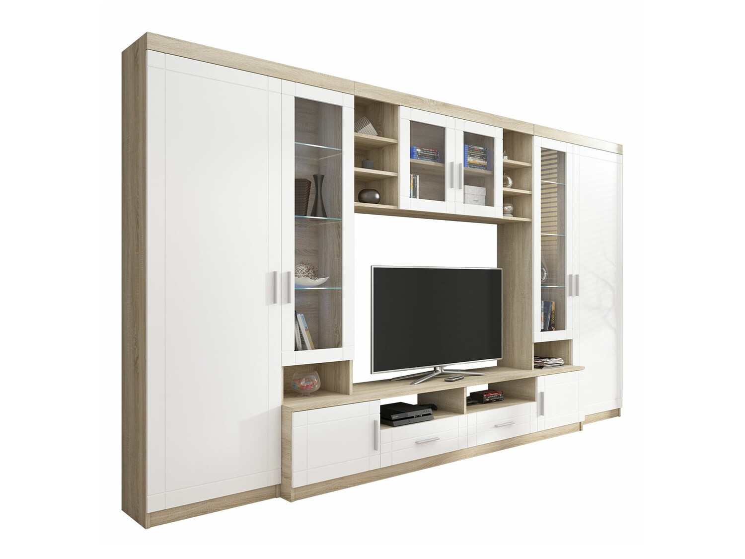 Set za dnevnu sobu Bacces (Sonoma hrast + Belo)