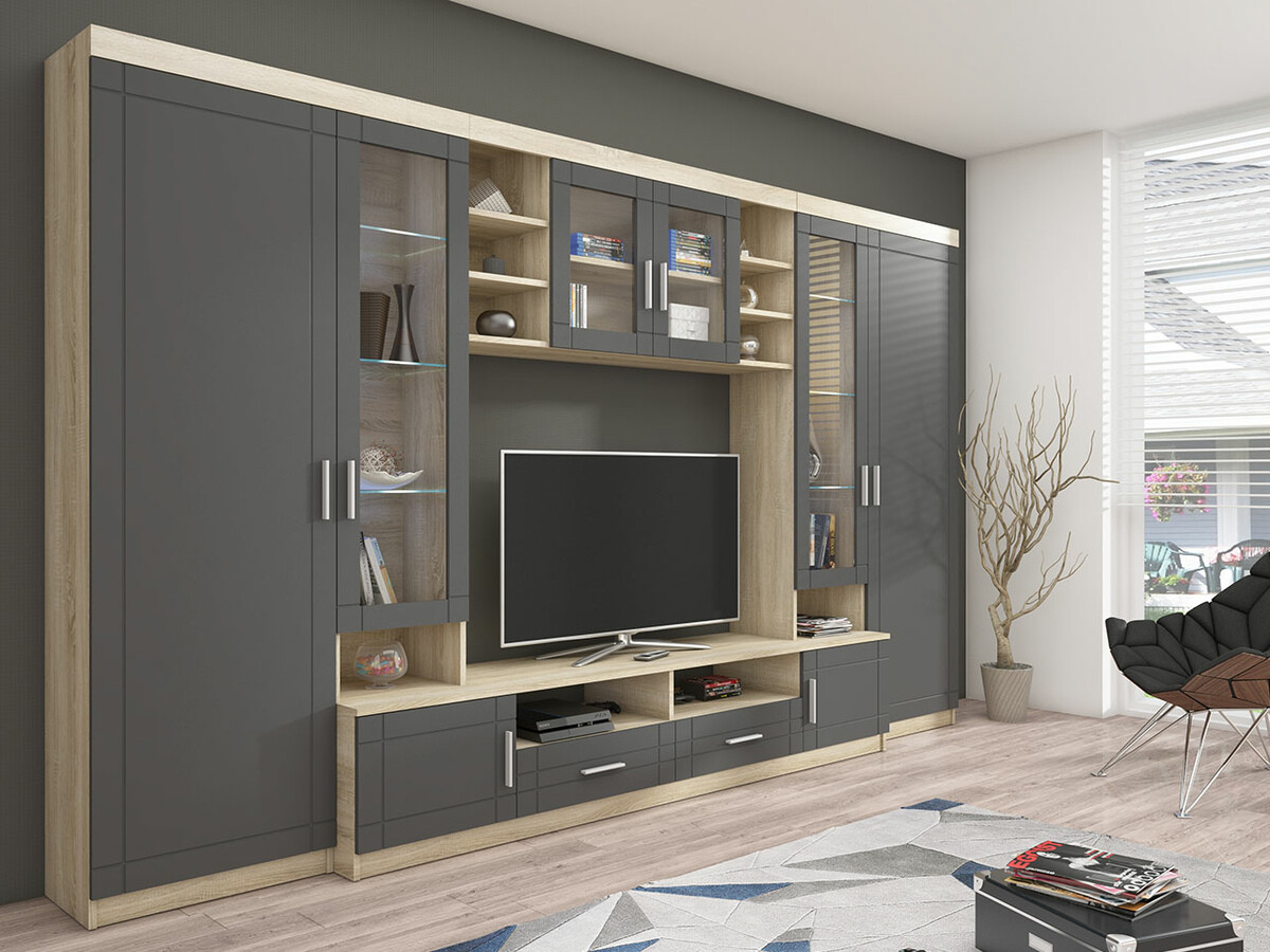 Set za dnevnu sobu Bacces (Sonoma hrast + Grafit)