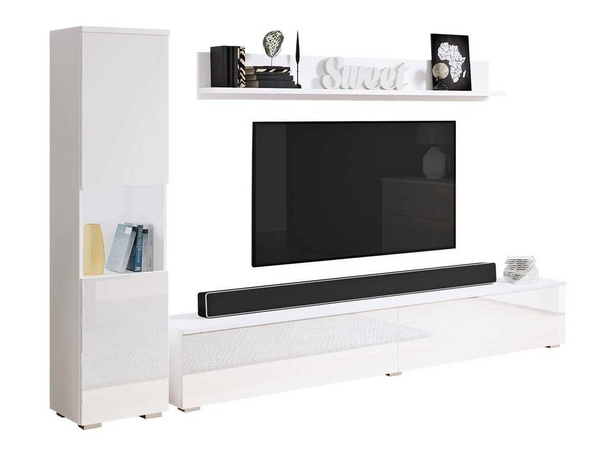 Set za dnevnu sobu Sarasota 130 (Belo + Sjajno belo)