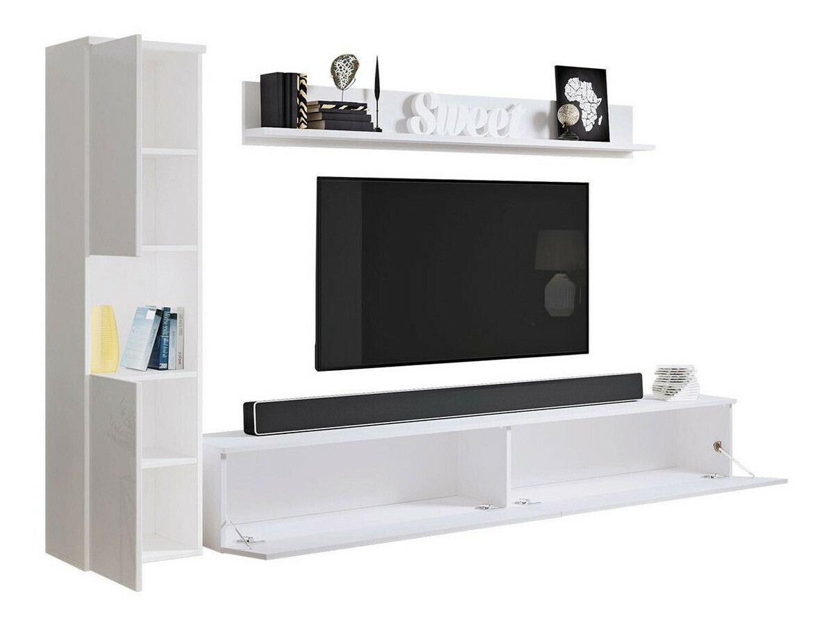 Set za dnevnu sobu Sarasota 130 (Hrast Votan + Sjajno belo)