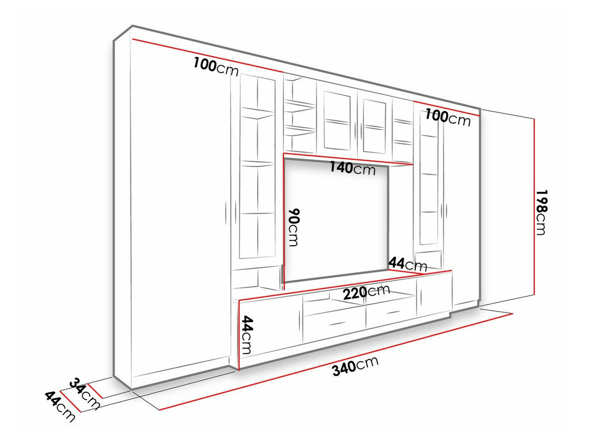 Set za dnevnu sobu Tucson 108 (Sonoma hrast + Graphite)
