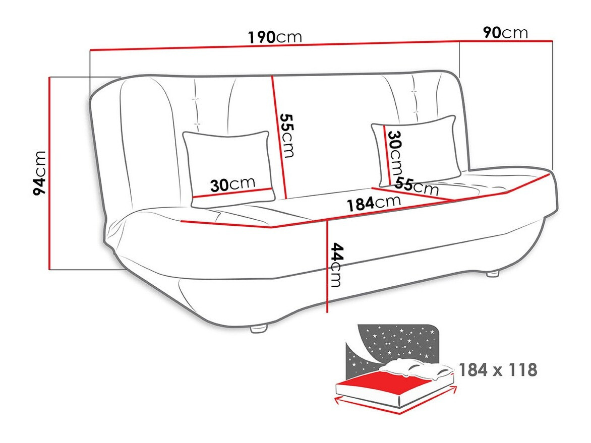 Sofa na razvlačenje Comfivo Cervus (Alova 04 + Alova 46)