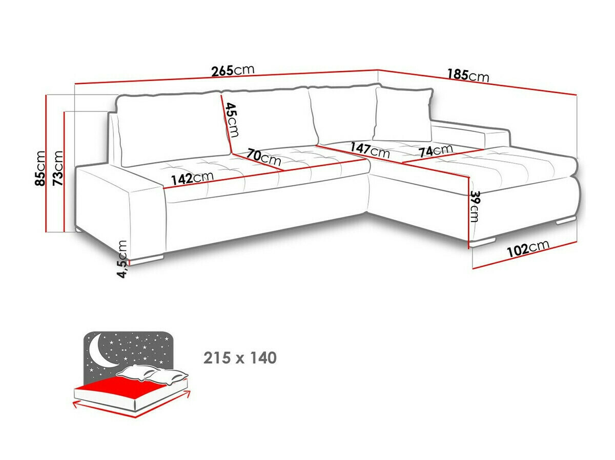Ugaona sofa Comfivo 251 (Venus Velvet 2916 + Miu 2059)