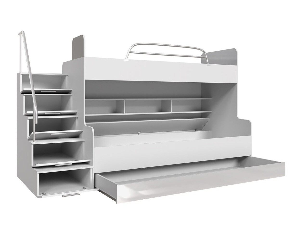 Krevet na sprat Salmere 111 (Belo + Sjajno belo)