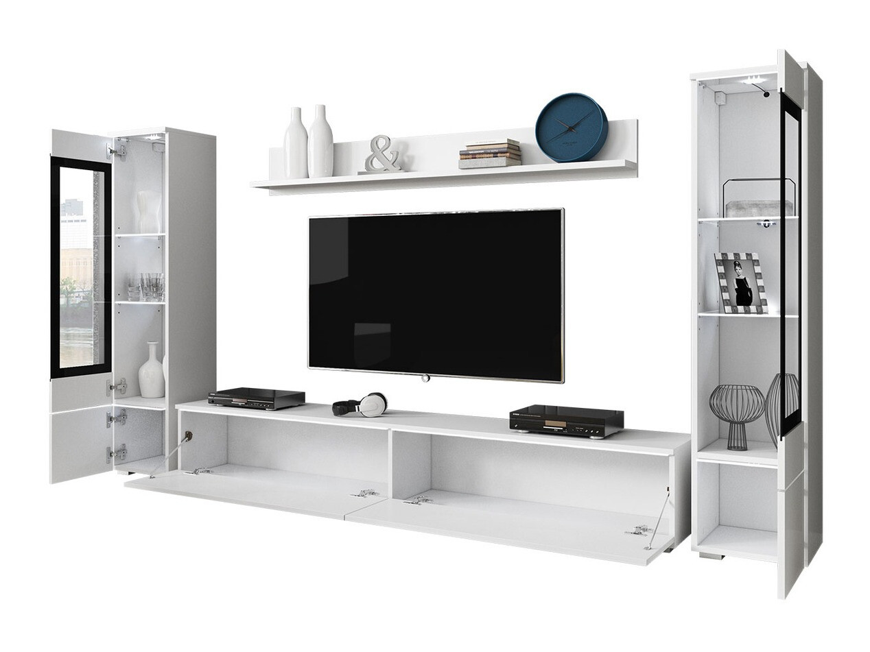 Set za dnevnu sobu Mirfivo 101 (Belo + Sjajno belo)