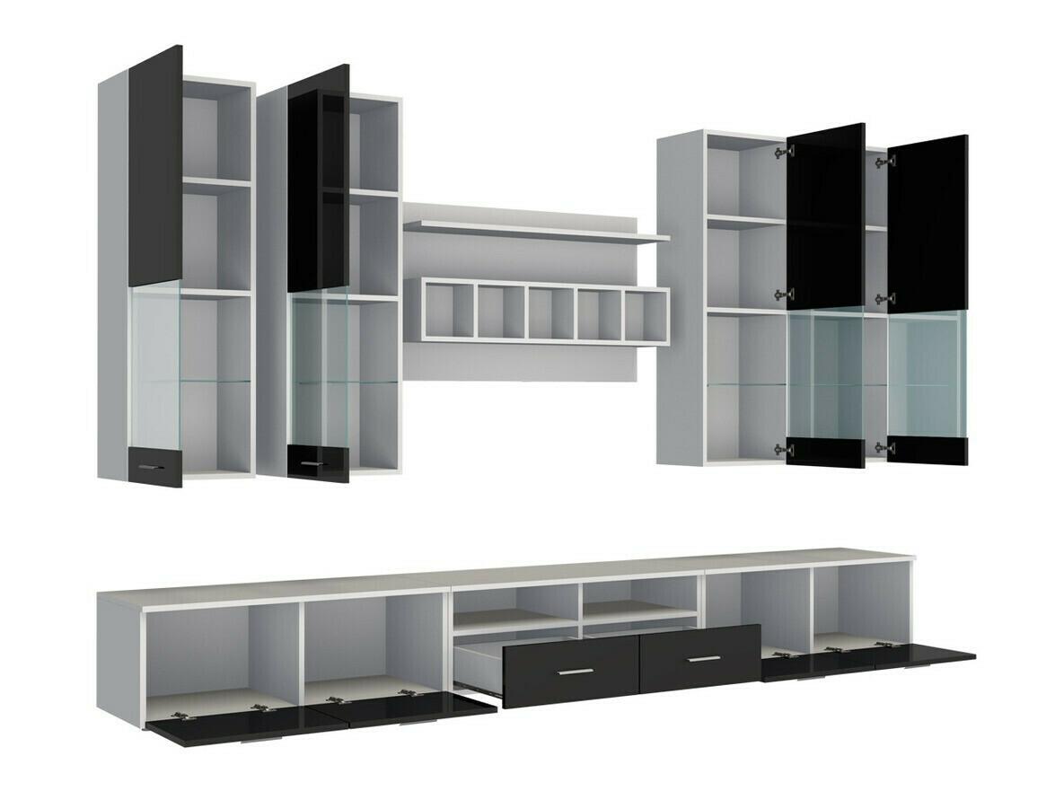 Set za dnevnu sobu Caelum (Belo + Sjajno belo)