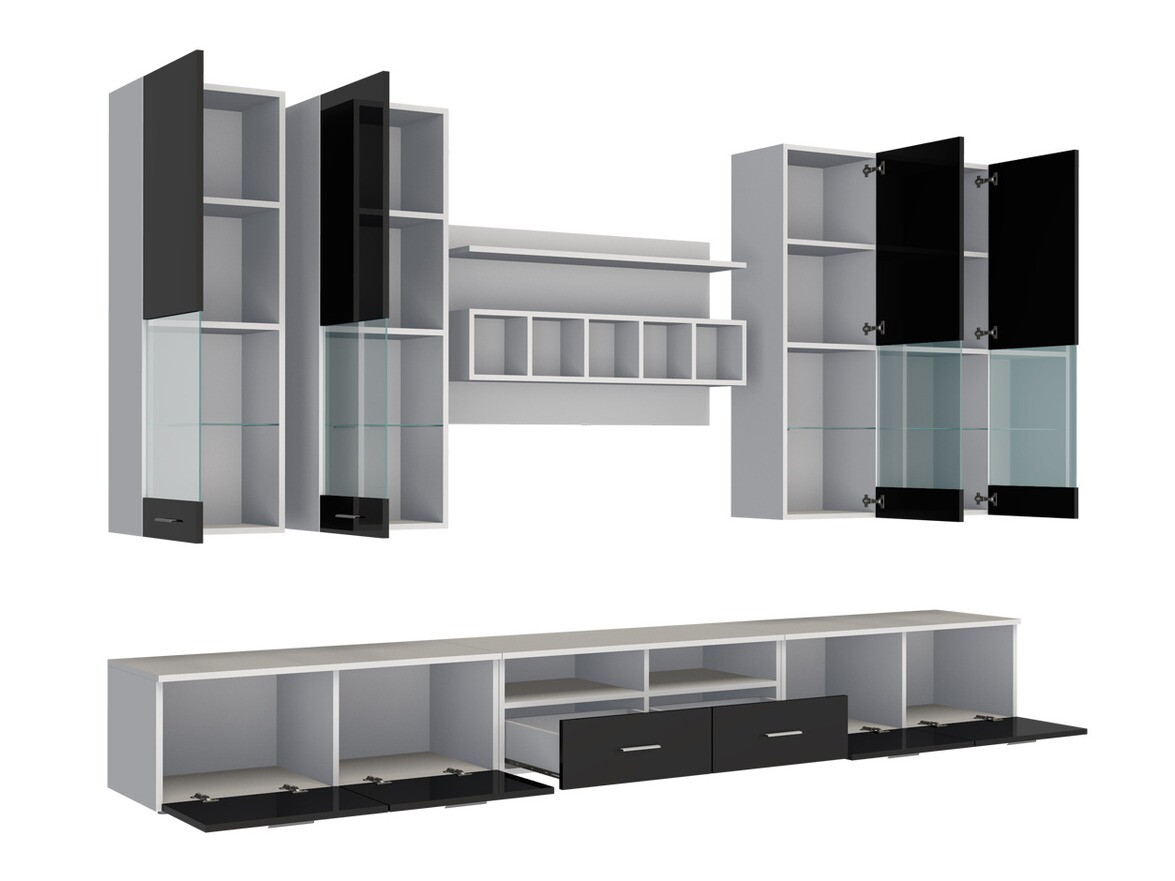 Set za dnevnu sobu Nashville 107 (Belo + Sjaj siva)