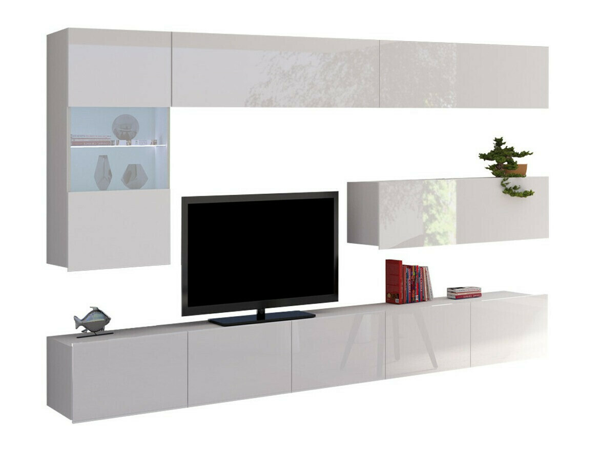 Set za dnevnu sobu Remus IV (Belo + Sjajno belo)