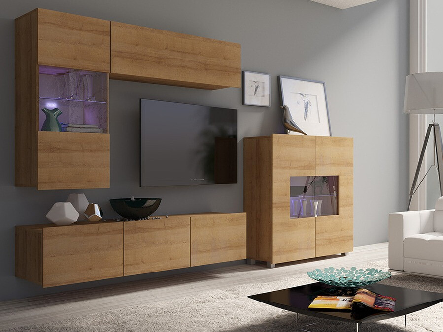 Set za dnevnu sobu Tivdalu 107 (Zlatni hrast)