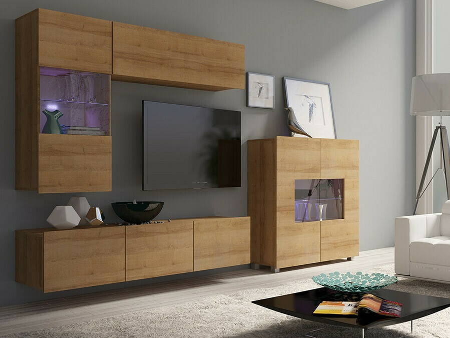 Set za dnevnu sobu Tivdalu 107 (Zlatni hrast)